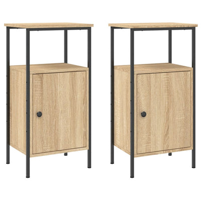 Bedside Cabinets 2 pcs Sonoma Oak 41x31x80 cm Engineered Wood