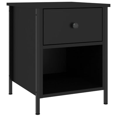 Bedside Cabinet Black 40x42x50 cm Engineered Wood