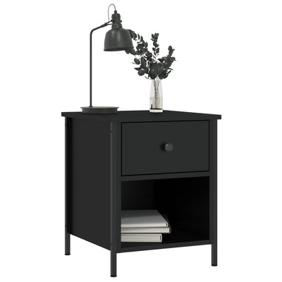 Bedside Cabinet Black 40x42x50 cm Engineered Wood