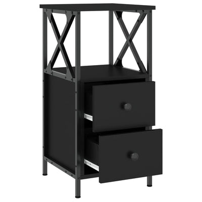 Bedside Cabinets 2 pcs Black 34x35.5x70 cm Engineered Wood