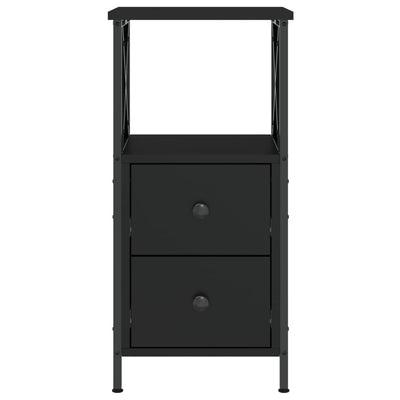 Bedside Cabinets 2 pcs Black 34x35.5x70 cm Engineered Wood