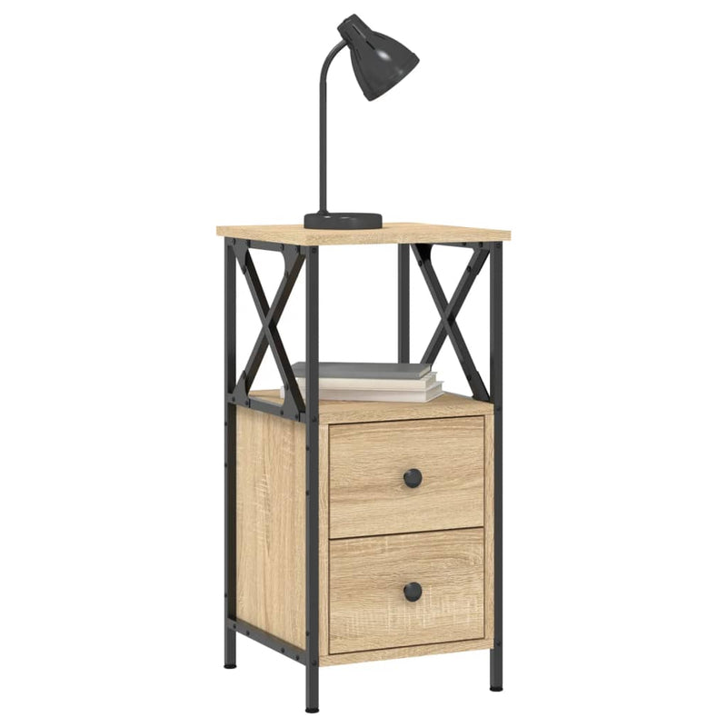 Bedside Cabinets 2 pcs Sonoma Oak 34x35.5x70 cm Engineered Wood