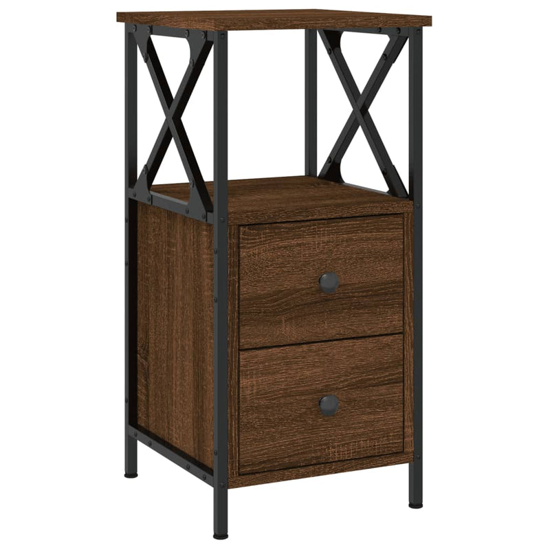 Bedside Cabinets 2 pcs Brown Oak 34x35.5x70 cm Engineered Wood