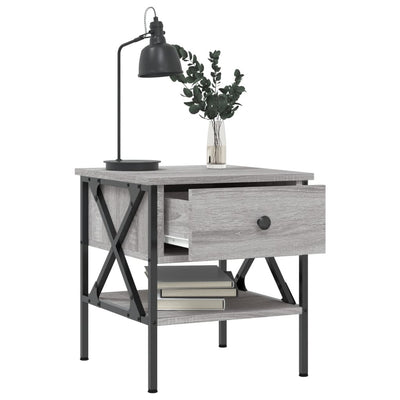 Bedside Table Grey Sonoma 40x42x45 cm Engineered Wood