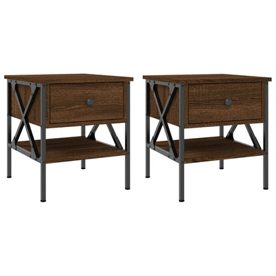 Bedside Tables 2 pcs Brown Oak 40x42x45 cm Engineered Wood