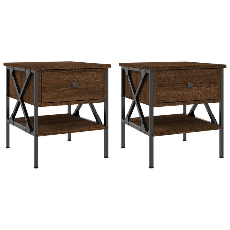 Bedside Tables 2 pcs Brown Oak 40x42x45 cm Engineered Wood