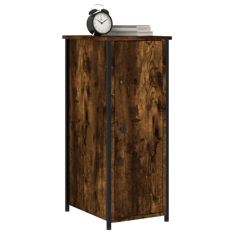 Bedside Cabinet Smoked Oak 32x42x80 cm Engineered Wood