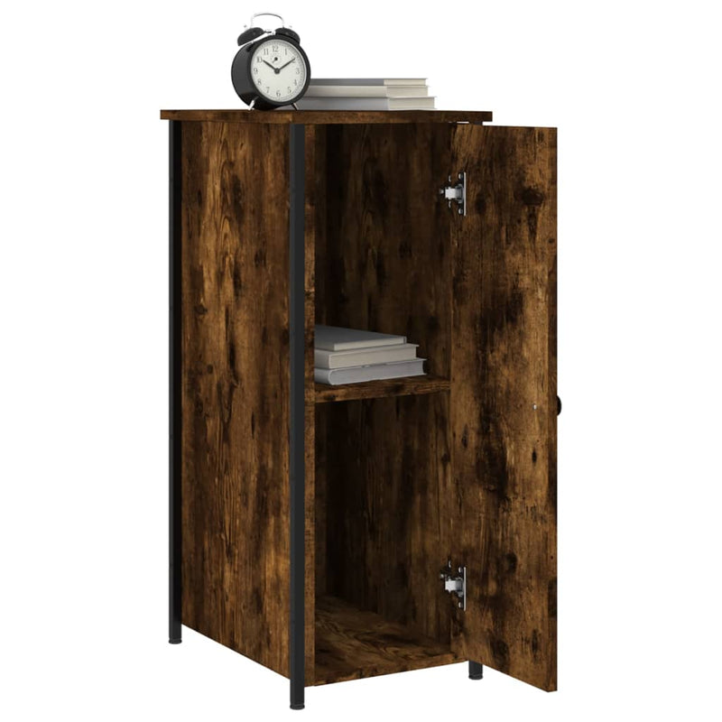 Bedside Cabinet Smoked Oak 32x42x80 cm Engineered Wood