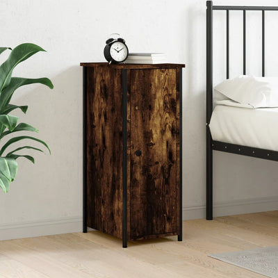 Bedside Cabinet Smoked Oak 32x42x80 cm Engineered Wood