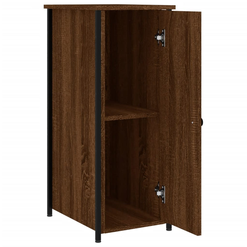 Bedside Cabinet Brown Oak 32x42x80 cm Engineered Wood