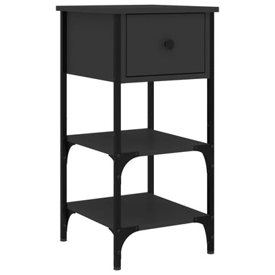 Bedside Cabinets 2 pcs Black 34x36x70 cm Engineered Wood