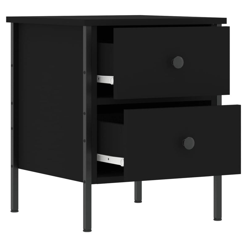 Bedside Cabinet Black 40x42x50 cm Engineered Wood