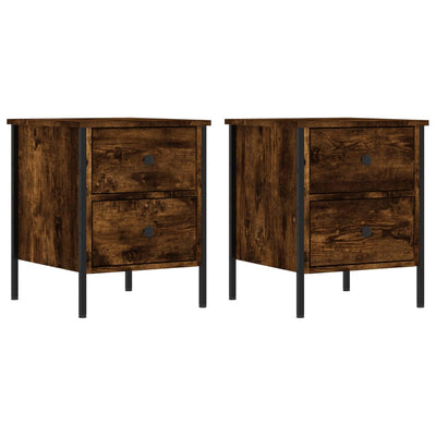 Bedside Cabinets 2 pcs Smoked Oak 40x42x50 cm Engineered Wood