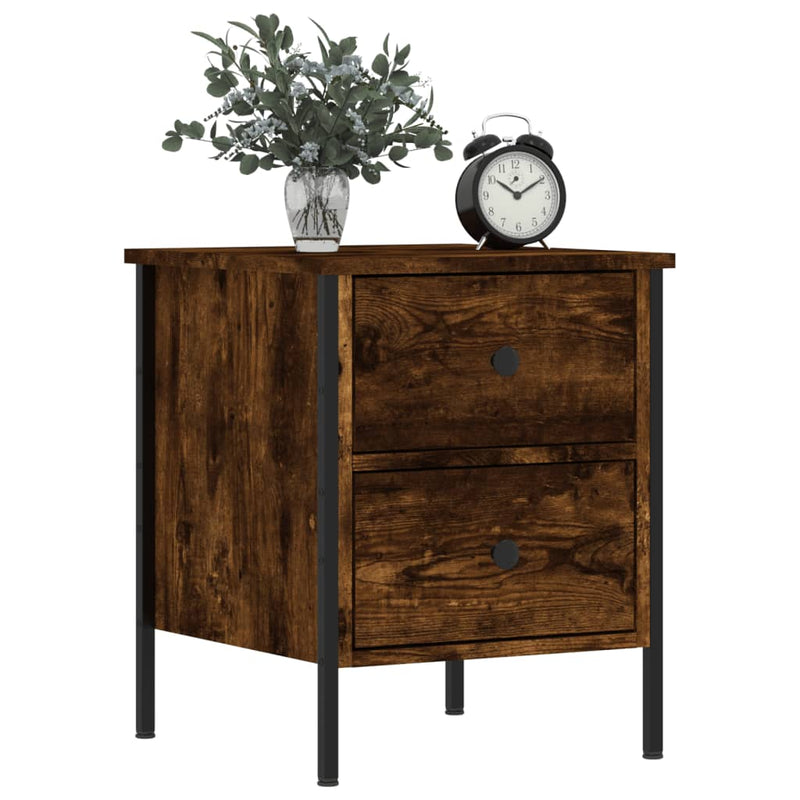 Bedside Cabinets 2 pcs Smoked Oak 40x42x50 cm Engineered Wood