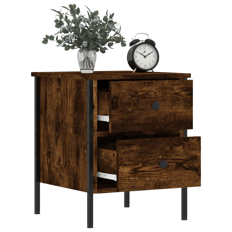 Bedside Cabinets 2 pcs Smoked Oak 40x42x50 cm Engineered Wood