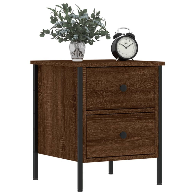 Bedside Cabinet Brown Oak 40x42x50 cm Engineered Wood