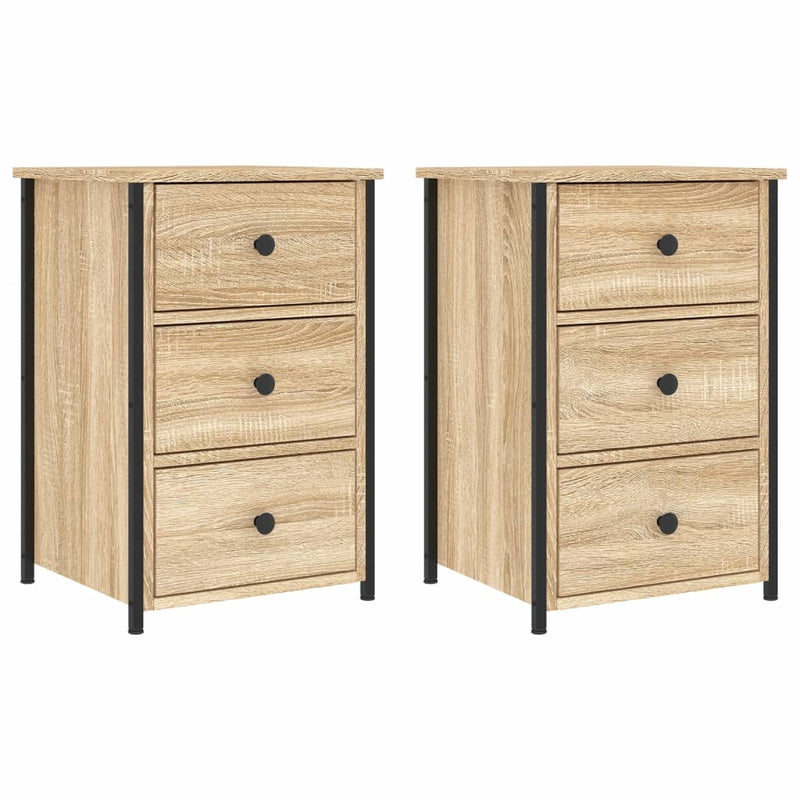 Bedside Cabinets 2 pcs Sonoma Oak 40x36x60 cm Engineered Wood
