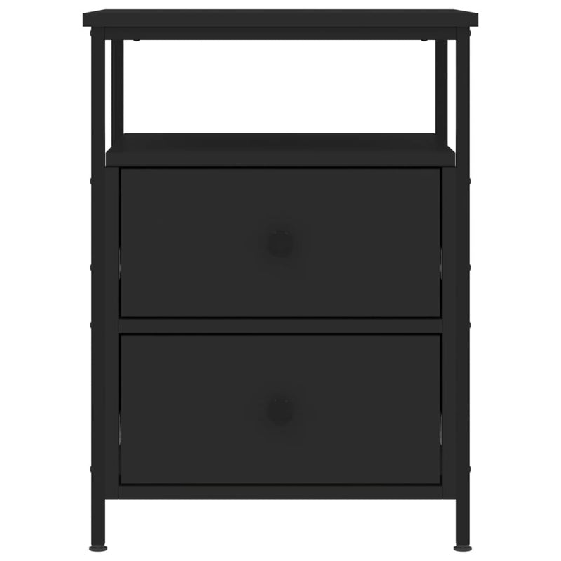 Bedside Cabinet Black 44x45x60 cm Engineered Wood