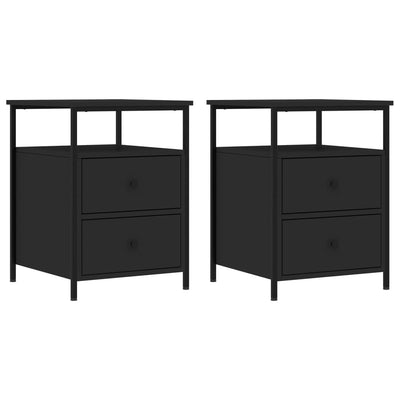 Bedside Cabinets 2 pcs Black 44x45x60 cm Engineered Wood