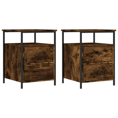 Bedside Cabinets 2 pcs Smoked Oak 44x45x60 cm Engineered Wood