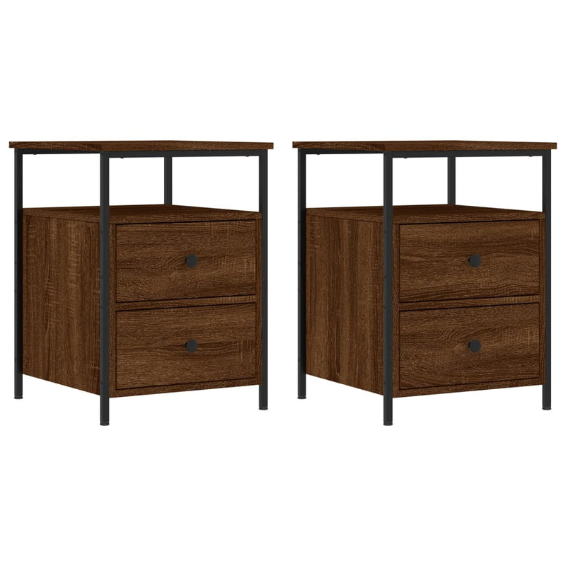 Bedside Cabinets 2 pcs Brown Oak 44x45x60 cm Engineered Wood