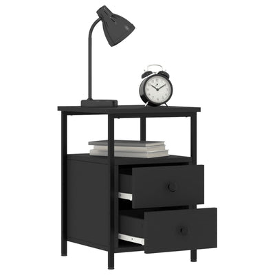 Bedside Cabinets 2 pcs Black 34x35.5x50 cm Engineered Wood