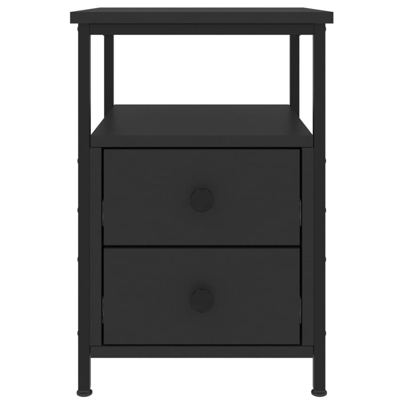 Bedside Cabinets 2 pcs Black 34x35.5x50 cm Engineered Wood