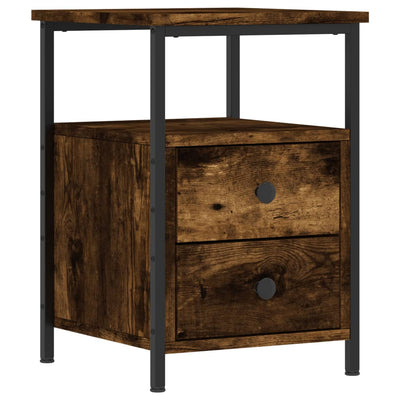 Bedside Cabinet Smoked Oak 34x35.5x50 cm Engineered Wood