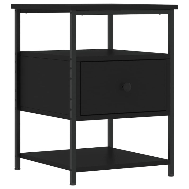 Bedside Cabinet Black 40x42x56 cm Engineered Wood