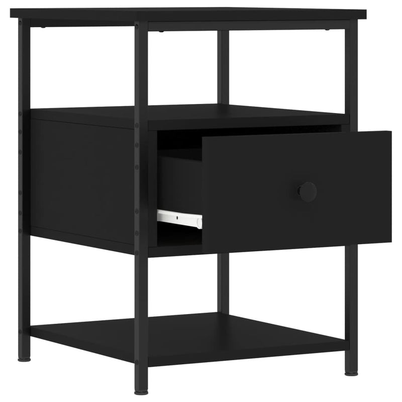 Bedside Cabinet Black 40x42x56 cm Engineered Wood