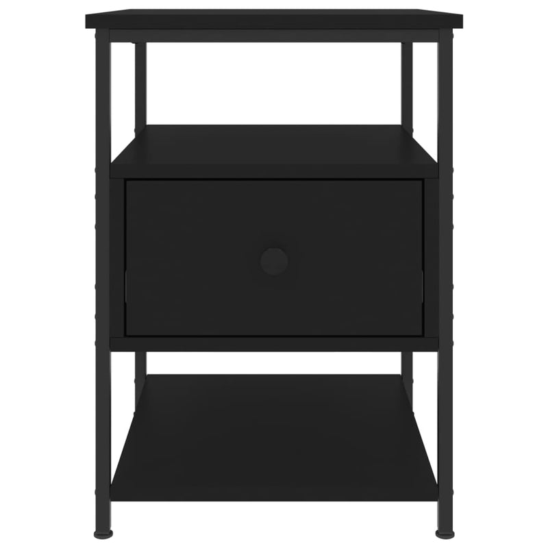 Bedside Cabinet Black 40x42x56 cm Engineered Wood