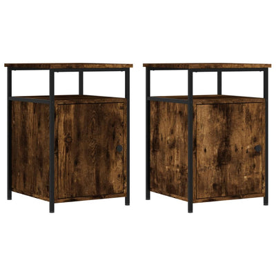 Bedside Cabinets 2 pcs Smoked Oak 40x42x60 cm Engineered Wood