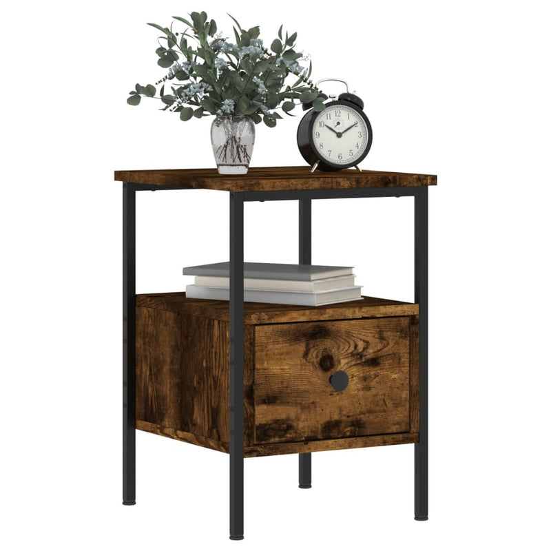 Bedside Cabinets 2 pcs Smoked Oak 34x36x50 cm Engineered Wood