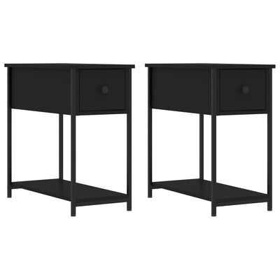 Bedside Cabinets 2 pcs Black 30x60x60 cm Engineered Wood