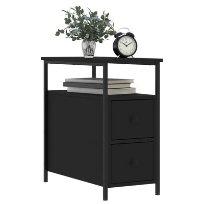 Bedside Cabinet Black 30x60x60 cm Engineered Wood