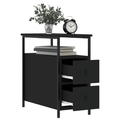 Bedside Cabinets 2 pcs Black 30x60x60 cm Engineered Wood