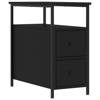 Bedside Cabinets 2 pcs Black 30x60x60 cm Engineered Wood