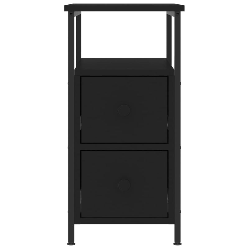 Bedside Cabinets 2 pcs Black 30x60x60 cm Engineered Wood