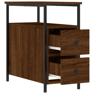 Bedside Cabinet Brown Oak 30x60x60 cm Engineered Wood