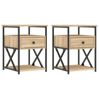 Bedside Cabinets 2 pcs Sonoma Oak 40x42x55 cm Engineered Wood