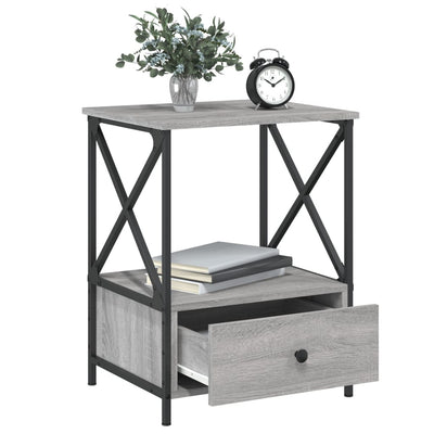 Bedside Table Grey Sonoma 50x41x65 cm Engineered Wood