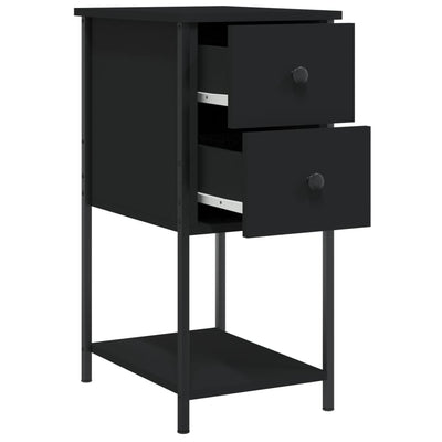 Bedside Cabinets 2 pcs Black 32x42x70 cm Engineered Wood