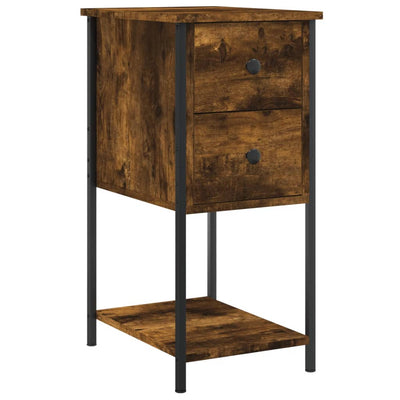 Bedside Cabinet Smoked Oak 32x42x70 cm Engineered Wood