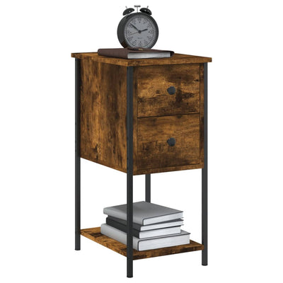 Bedside Cabinet Smoked Oak 32x42x70 cm Engineered Wood