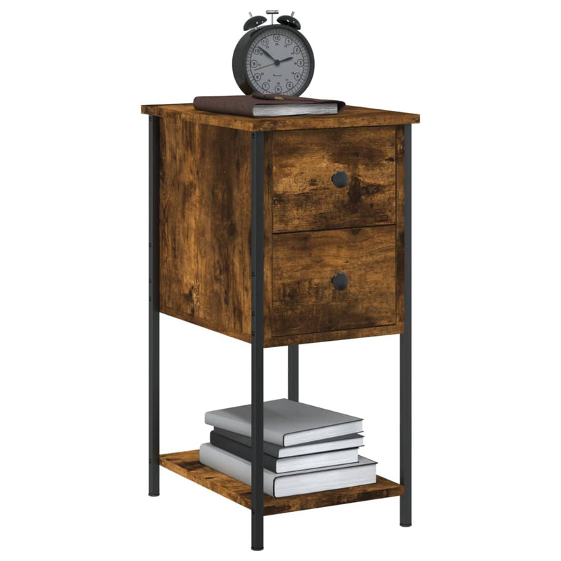 Bedside Cabinet Smoked Oak 32x42x70 cm Engineered Wood
