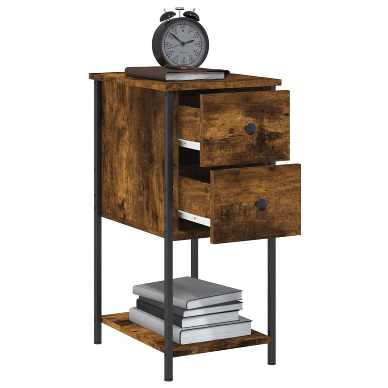 Bedside Cabinet Smoked Oak 32x42x70 cm Engineered Wood