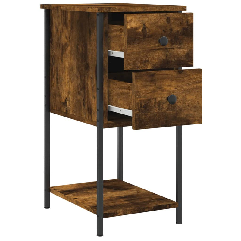 Bedside Cabinet Smoked Oak 32x42x70 cm Engineered Wood