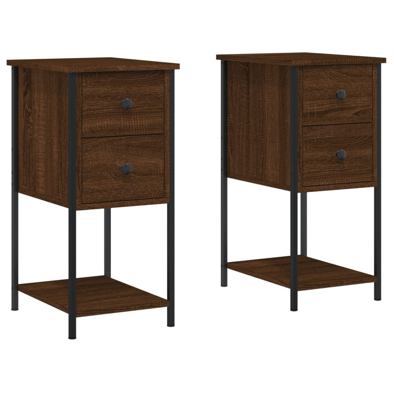 Bedside Cabinets 2 pcs Brown Oak 32x42x70 cm Engineered Wood