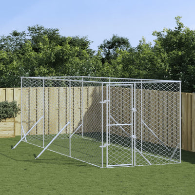 Outdoor Dog Kennel Silver 2x6x2 m Galvanised Steel