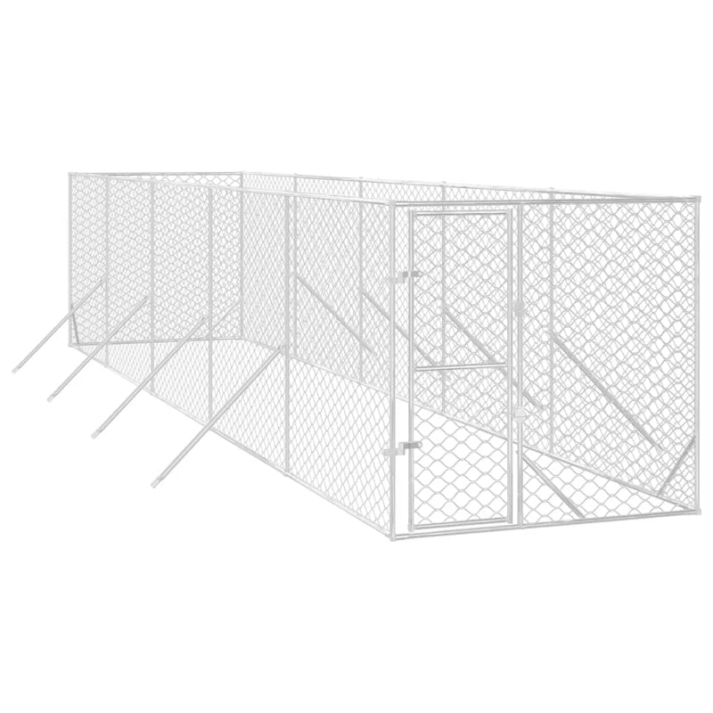 Outdoor Dog Kennel Silver 2x10x2 m Galvanised Steel